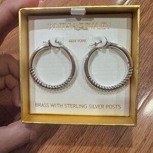 Cynthia Rowley Silver and Gold Hoop Earrings